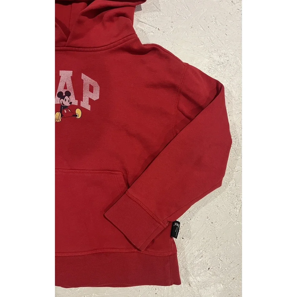Gap Kids Sweatshirt Youth Size Medium Mickey Mouse Disney Red Fleece Hoodie‎